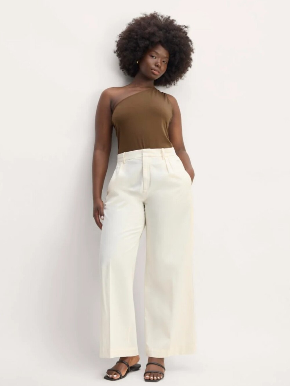 Everlane Cocoa One Strap Tank Top Size Large